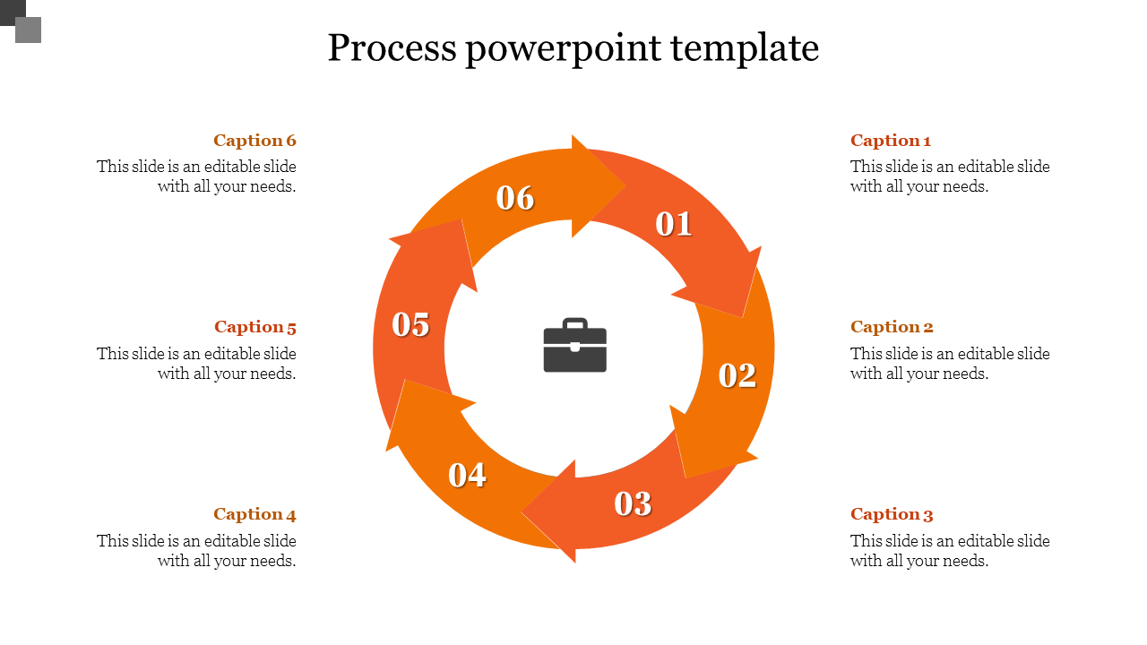 Process powerpoint template-Orange